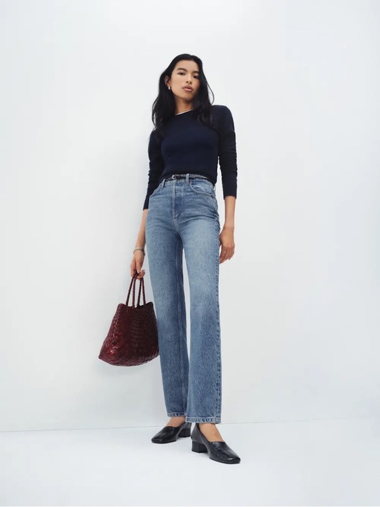 Reformation Denim - Reformation Cynthia High Rise Straight Leg Jeans in Colorado